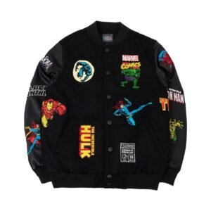 Marvel Classic Black Varsity Jacket