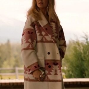 Yellowstone Beth Dutton S05 Pink Printed Coat