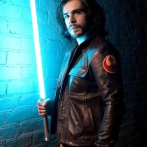 Rebel Alliance Inspired Men’s Brown Leather Jacket