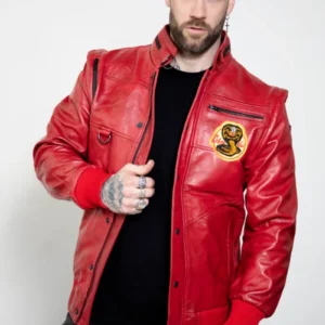 Men’s Retro Red Cobra Kai Jacket – Johnny Lawrence Inspired Design
