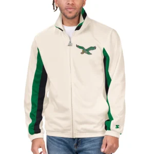 Men’s Philadelphia Eagles Starter White Rebound Track Jacket
