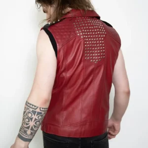 Men’s Red Leather Vest – Love and Thunder Inspired