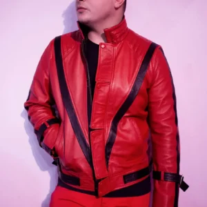 Thriller Edition Red Leather Jacket – MJ Style for Men