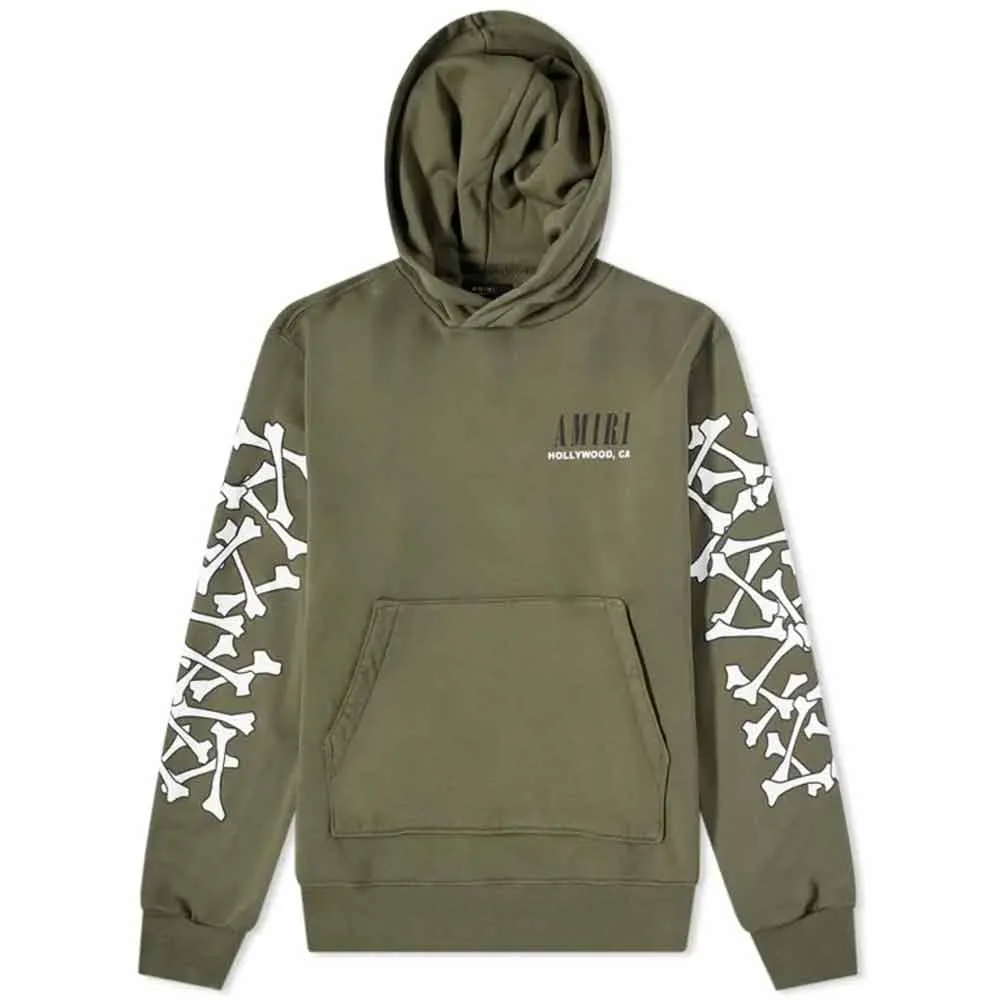 amiri-bones-olive-green-hoodie