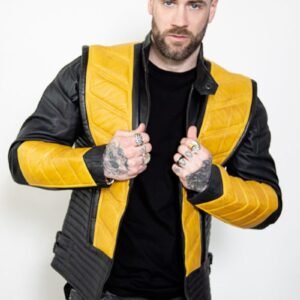 Men’s Yellow Ninja Legend-Inspired Leather Jacket