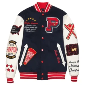 Pelle Pelle Famous 2024 Navy Blue Varsity Wool Jacket
