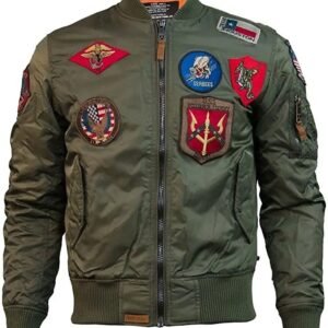 Top Gun MA-1 Nylon Bomber Jacket with Patches