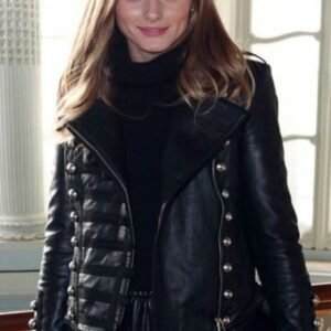 Olivia Palermo Real Black Leather Jacket