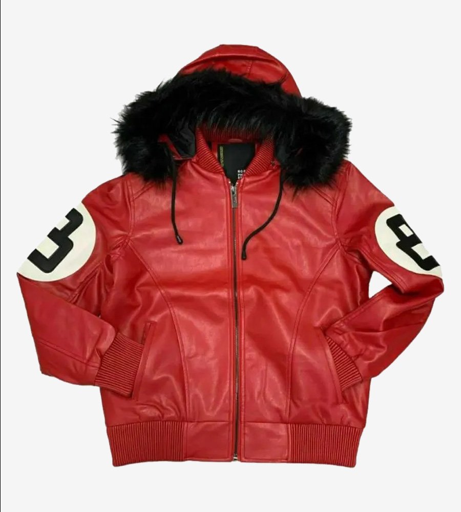 8-Ball-Red-Leather-Hooded-Jacket