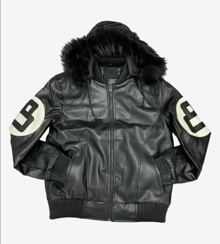 David-Puddy-8-Ball-Black-Leather-Bomber-Jacket