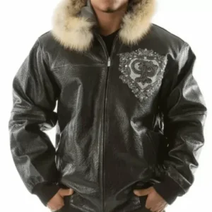 Pelle Pelle PP Crest Fur Hood Black Leather Jacket