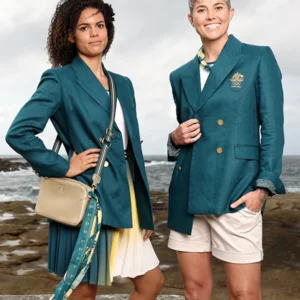 Australian Olympic 2024 blazer green gold official team uniform style formal jacket