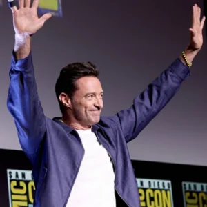 Hugh Jackman Comic-Con 2024 Blue Jacket