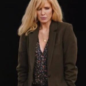 Beth Dutton Yellowstone brown trench coat Kelly Reilly western ranch style women long coat outfit