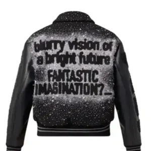 Black varsity jacket inspired by J-Hope BTS and Louis Vuitton collaboration look