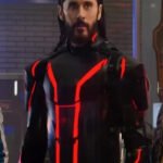 Jared Leto Tron Ares 2025 black leather jacket inspired by sci-fi movie costume