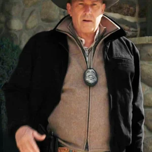 John Dutton Yellowstone Kevin Costner black cotton jacket western ranch style men’s outerwear coat