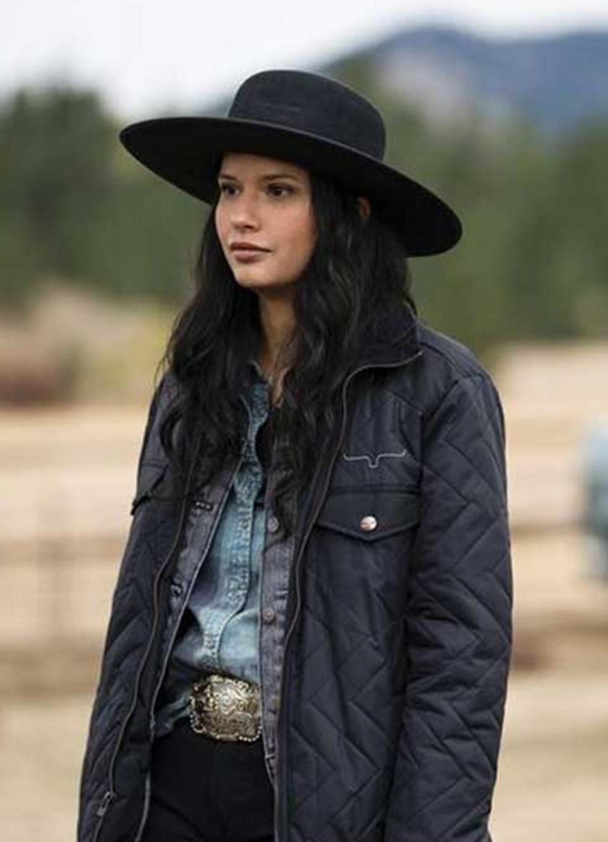 monica-dutton-yellowstone-black-quilted-jacket 26- Monica Dutton Yellowstone Black Quilted Jacket inspired by Kelsey Asbille
