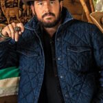 Rip Wheeler Yellowstone Season 5 Part 2 blue quilted jacket western ranch style men outerwear coat