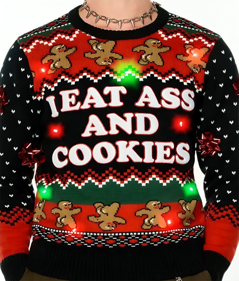 I-Eat-Ass-And-Cookies-Sweater I Eat Ass And Cookies Graphic Sweater for casual wear