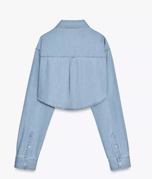Love-Is-Blind-S11-Michaella-Giorgio-Cropped-Light-Blue-Denim-Shirt_1 Michaella Giorgio Cropped Denim Shirt inspired by Love Is Blind Season 11