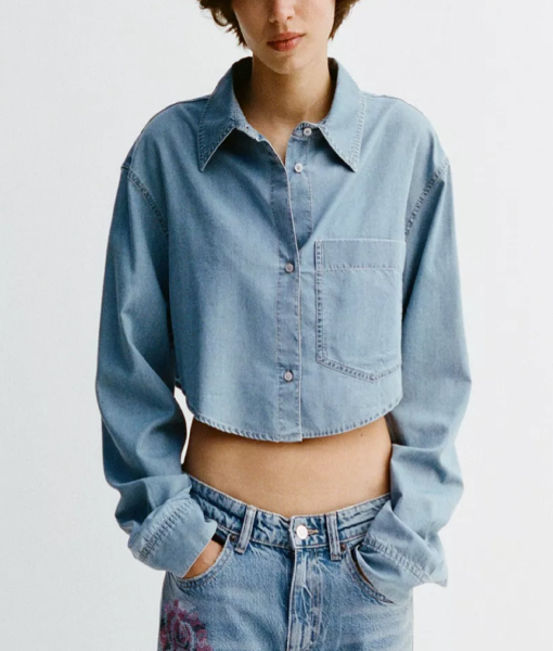 Love-Is-Blind-S11-Michaella-Giorgio-Cropped-Light-Blue-Denim-Shirt_2 (1) Love Is Blind S11 Michaella Giorgio Cropped Denim Shirt with stylish denim design