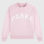 Parke Polka Dot Varsity Mockneck Sweatshirt for Casual Wear